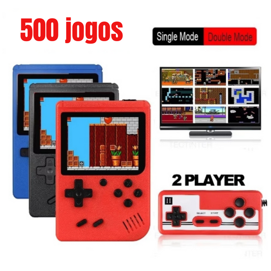 MiNintendo Console Retro portátil com 500 jogos